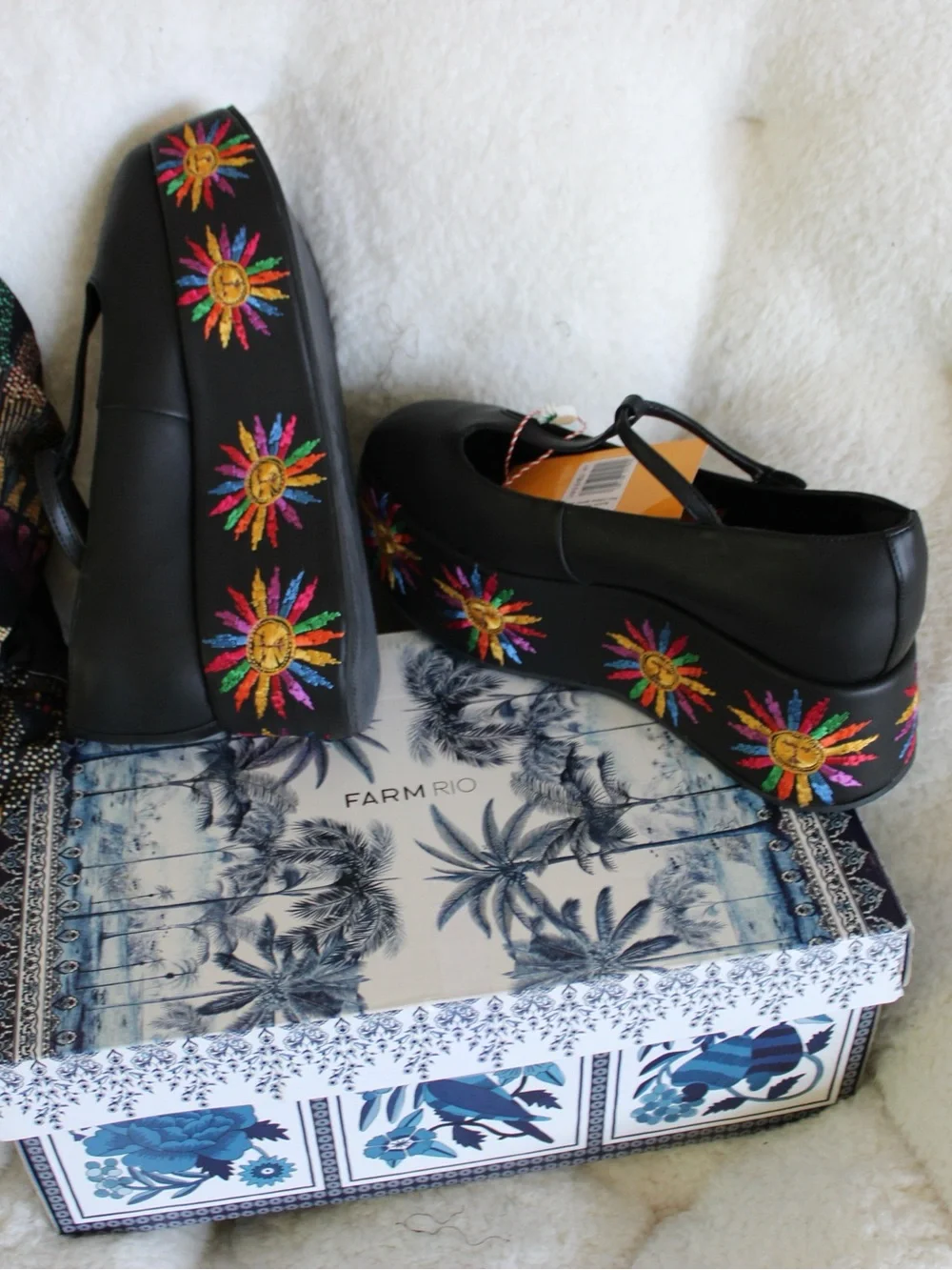 FARM Rio Rainbow Sun Platform Mary Jane Shoes NWT | US 9.5 / EU 41 | - Picture 10 of 16